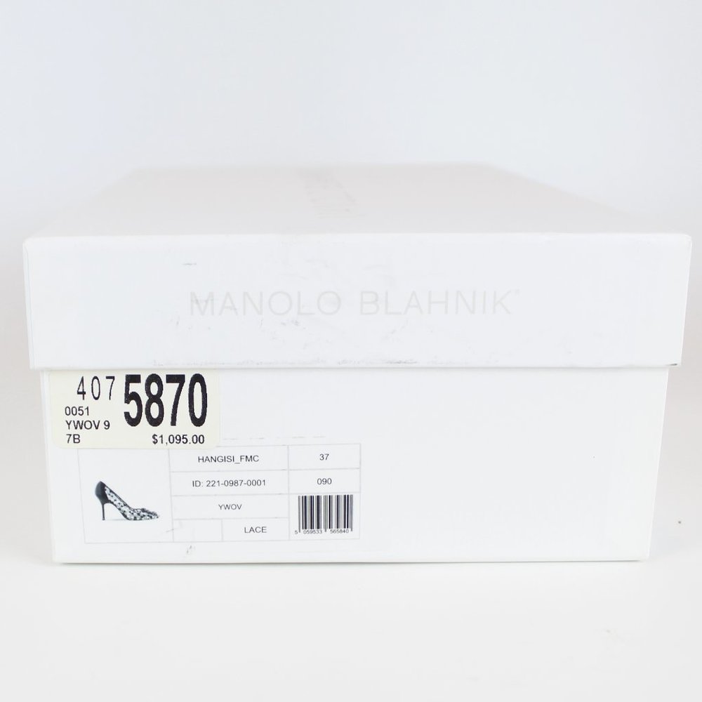 NEW MANOLO BLAHNIK Hangisi Mid-Heel Satin & Lace Pumps - Picture 13 of 13